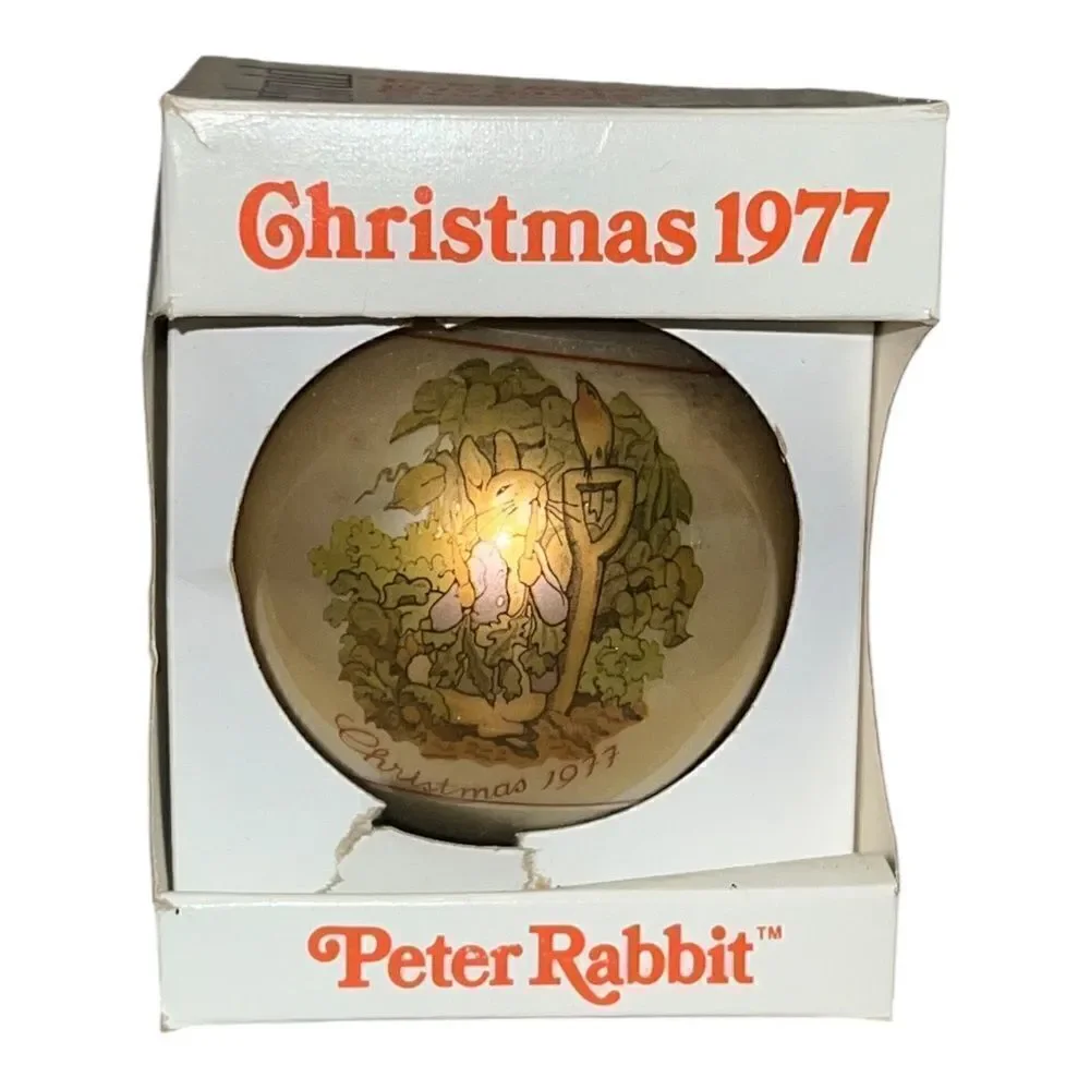 Schmid 1977 Peter Rabbit 1st Limited Edition Beatrix Potter Glass Ornament w Box